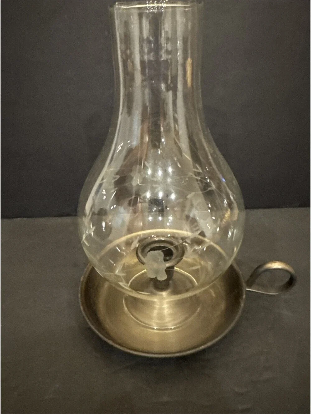 Vintage Princess House Heritage Brass Chamberstick Hurricane 9” H By 7.5” W